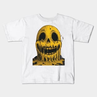 Melting Yellow Smiley Face Kids T-Shirt